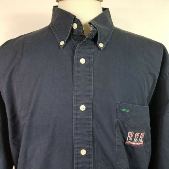 Tommy Hilfiger Extra Large Mens Vintage USA Stars Blue Cotton Shirt - Picture 3 of 8